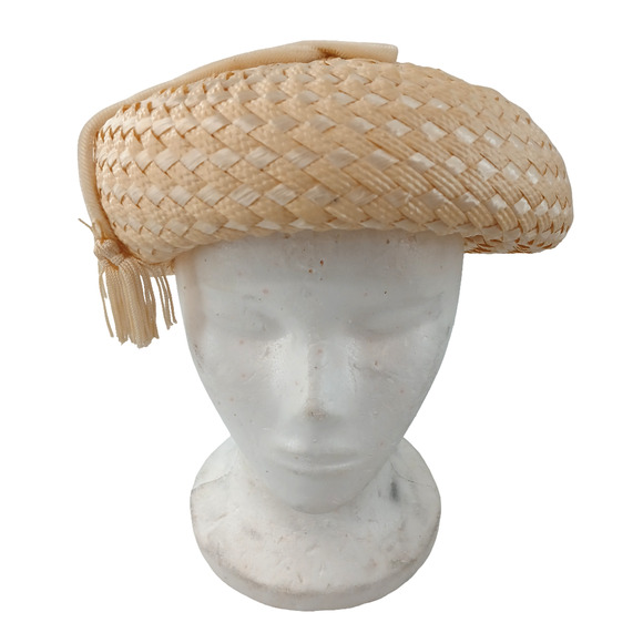 Lot of 3 Vintage Red Bird & Union Made Women\'s Straw Hats Cloche Beret Lace main image 11